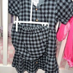 Stylish Kids Plaid Skirt Set